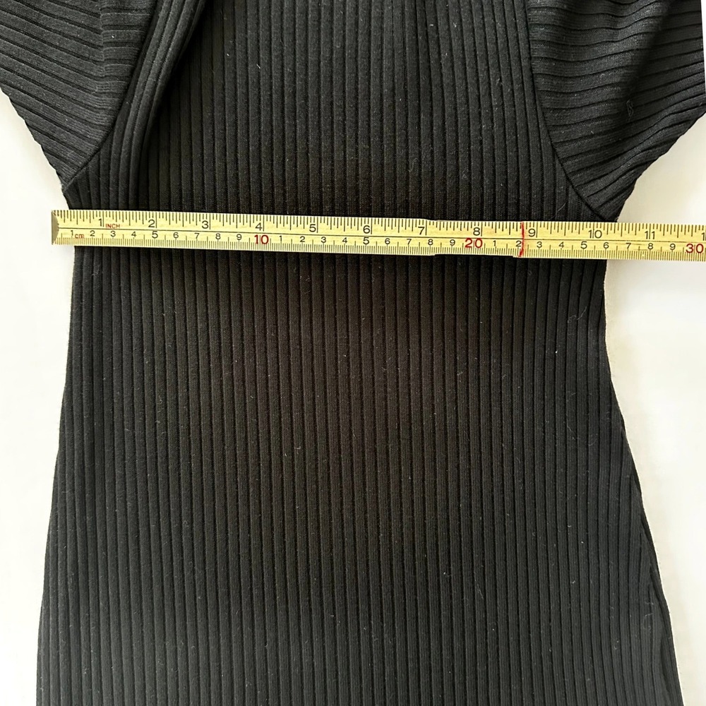 Lovers and Friends Black Ribbed Knit Dolman Sleeve Mini Dress Size S Made in USA - Picture 10 of 11
